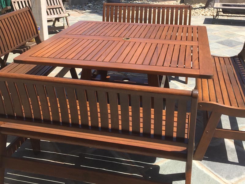 Hardwood table after